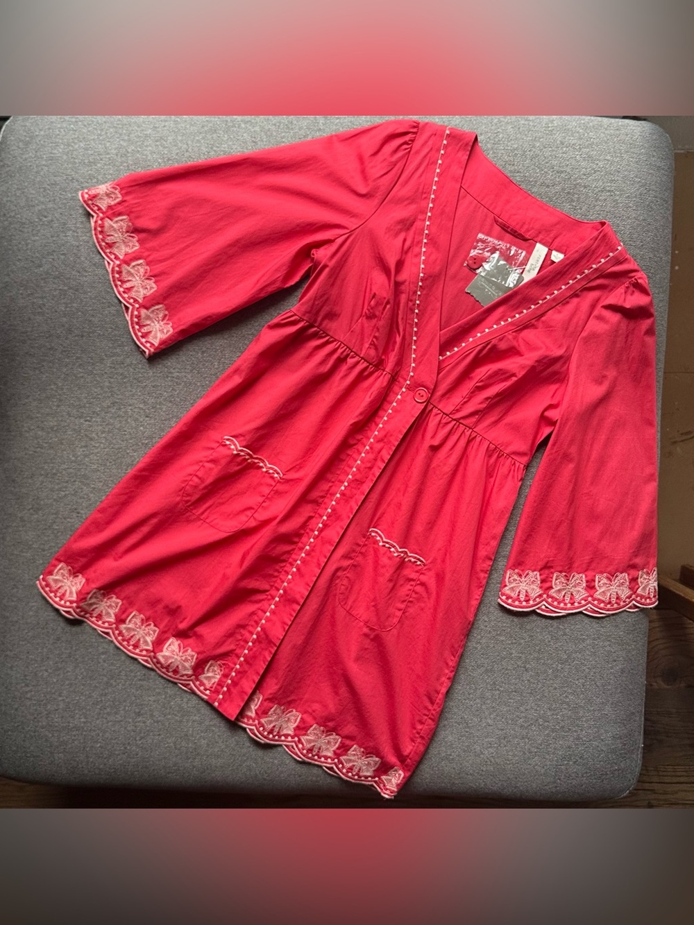 NWT Anthropologie Feather Bone Empire Waist Tunic Wrap Dress Small